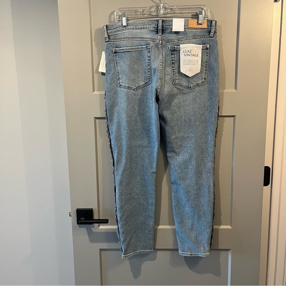 NWT Anthropologie Size 32 7 for all Mankind Flora Beaded Fringe Ankle Jeans $269 - Picture 9 of 11